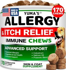 Dog Allergy Relief Chews - Dog Itching Skin Relief Treatment Pills - 170 Trea...