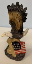 Vintage Glenvale Gallery Bald Eagle American Flag Porcelain Sculpture NEW IN BOX