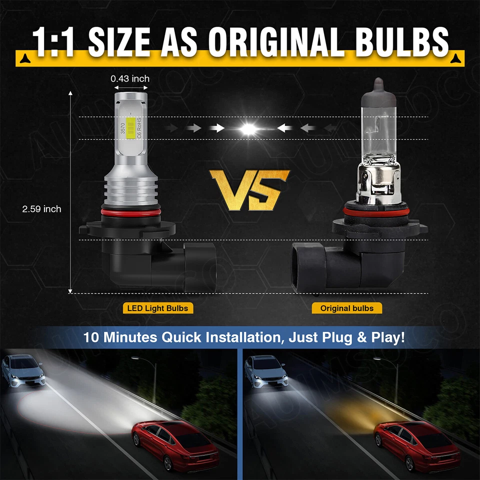 Kit de faros LED bombillas haz alto bajo 24000LM para Chevrolet Lumina APV 1990-1996 Foto 4 de 4