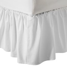 Dust Ruffle Split Corner Bed Skirt 700 TC Solid White Cotton All Drop Length