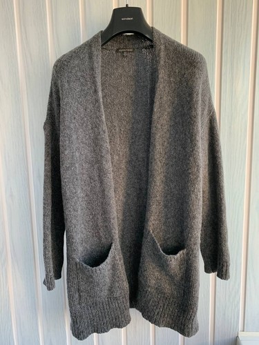 Eileen Fisher Extrafine Wool & Mohair Knit Pockets Long Sleeve Cardigan Size L - Picture 7 of 24