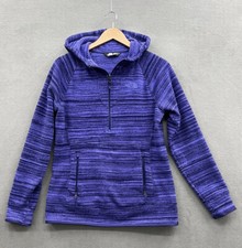 The North Face Women  s Medium Purple 1/2 Zip Fleece Jacket Pockets