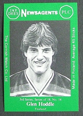 Matchbox Label Jay Dees Newsagents Football Glen Hoddle England ME556