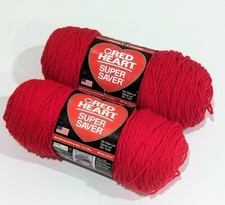 Red Heart Super Saver Yarn Cherry Red 7 Oz Acrylic 319 New Lot Of 2