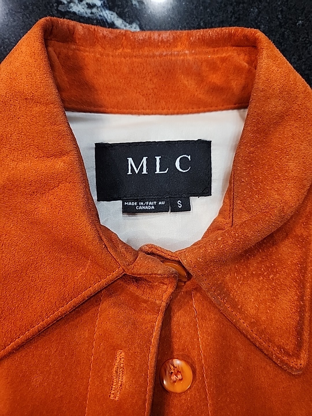 MLC Orange Leather Jacket Button Down - image 4