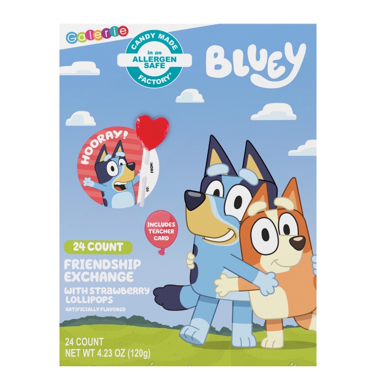 Bluey Valentines Day Friendship Exchange Cards Strawberry