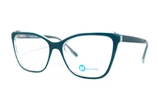 NEW MODERN OPTICAL DAVINA TEAL CRYSTAL AUTHENTIC EYEGLASSES FRAMES 54-16-140MM