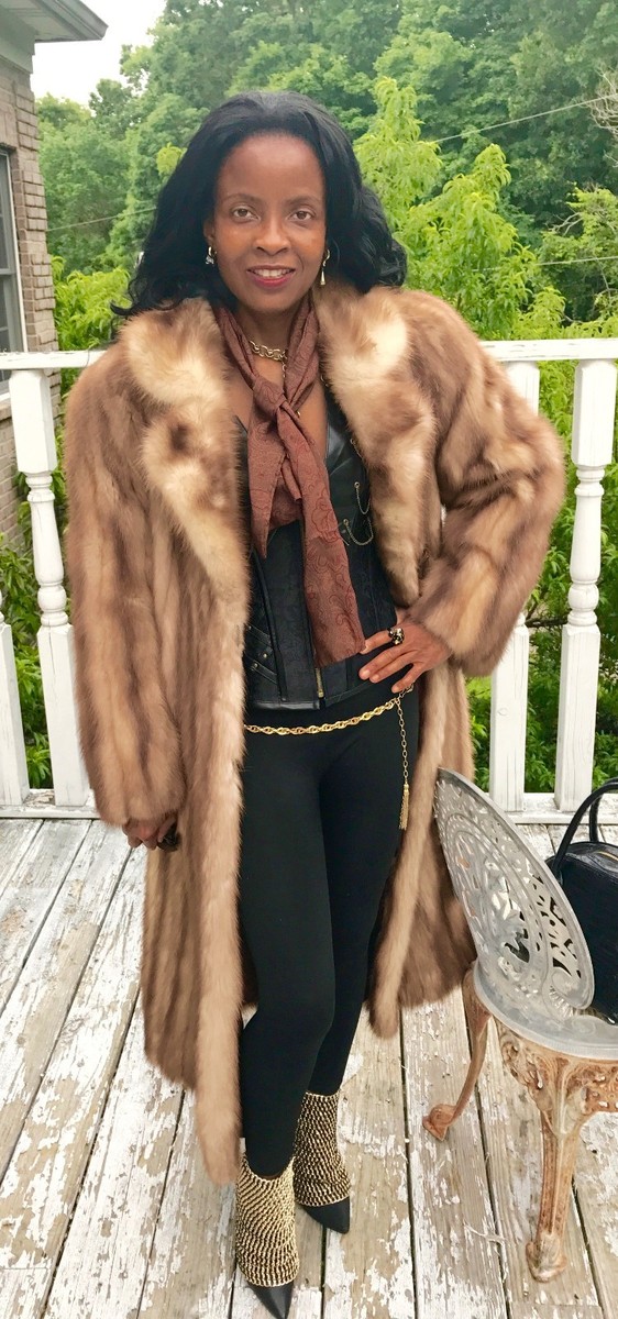 Mint Full length designer Stone Marten Sable Fur coat Jacket