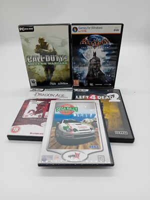 PC 5x Spiele Konvolut - Sega Rally., CoD4, Batman, Dragon Age, Left4Dead2