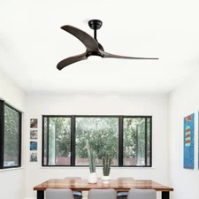 52" Ceiling Fan Indoor/Outdoor w/Light&Remote,Noiseless 6 Speed Reversible Motor