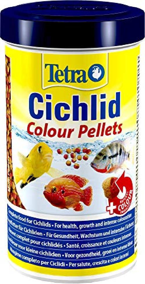 Tetra Cichlid Colour Pellets Delights Mangime ml. 500-Alimenti Pesci, Multicolor