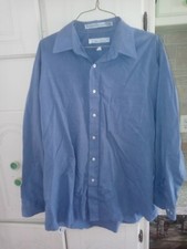 Vintage Editions By Van Heusen Men's Blue Button Up Shirt Size 16 1/2 34/35