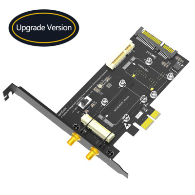 in1 Mini PCI-E to PCIe 1x and MSATA to SATA3 Adapter Card with
