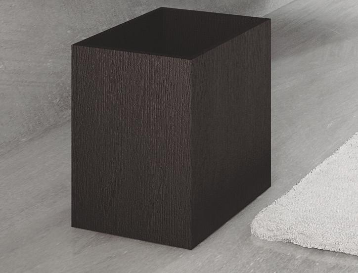 Poubelle de salle de bain chic en bois de chêne massif verni et durable 7L