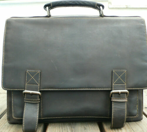 Sacoche Messager Cuir Vieilli Vintage Pour Ordinateur Portable - Marron, Fabrication Inde, Neuf