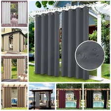 Outdoor Waterproof Curtains Privacy  Blackout UV Protect Patio Grommet Drape US