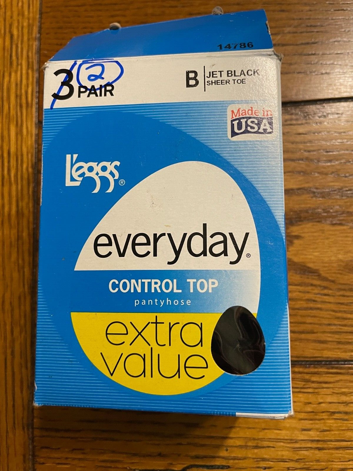 2 Pair L'eggs Everyday Control Top Sheer Toe Pantyhose Jet Black - Size B