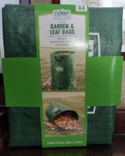 New 2 Pack Expert Gardener 53 Gal. Garden & Leaf Bags Reusable Heavy Duty