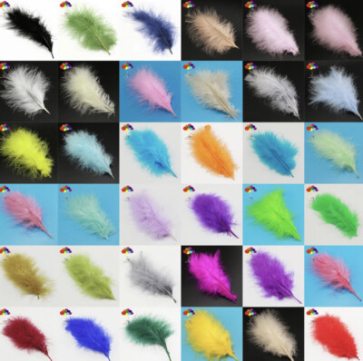 50pcs Veniard Marabou Fluffy Turkey Feathers 8-15cm 32 Colours DIY Art Craft