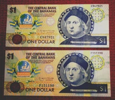 BAHAMAS ND 1992 COMMEMORATIVE ISSUE BANKNOTES (TWO) CAT 50