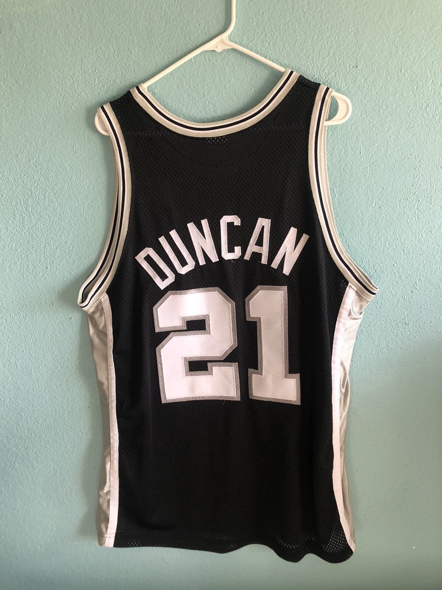 Vtg 90s 1997 Nike Tim Duncan San Antonio Spurs #21 Authentic
