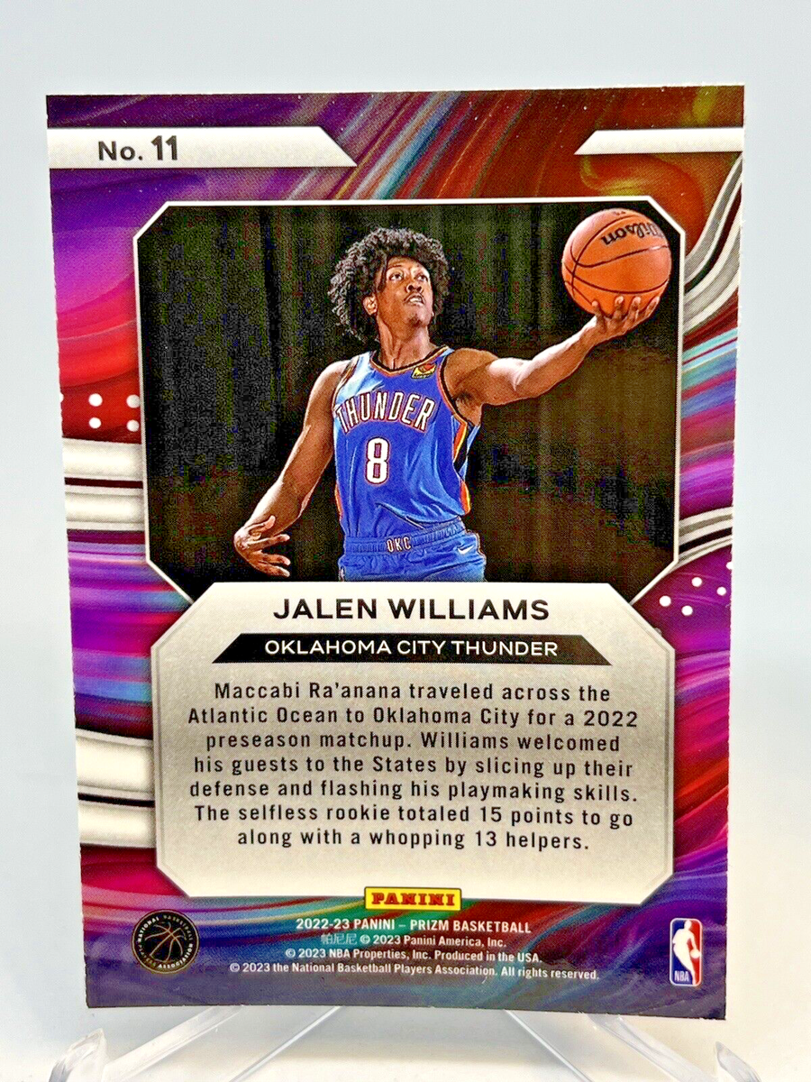 2022-23 Panini Prizm Instant Impact Jalen Williams #11 Rookie RC