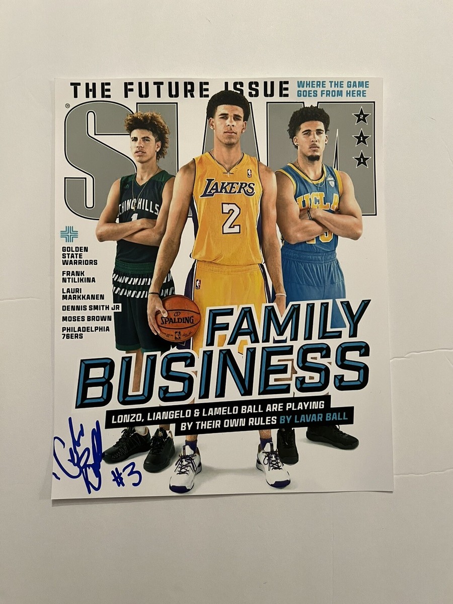liangelo gelo ball signed autographed slam magazine 8x10 photo