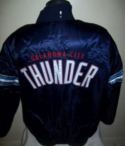OKLAHOMA THUNDER Starter REVERSIBLE Satin Jacket BLUE & DARK BLUE XL - Bild 4 von 11