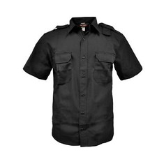 Short Sleeve Shirt Original US Tru Spec Combat Security Uniform Dress Top Black