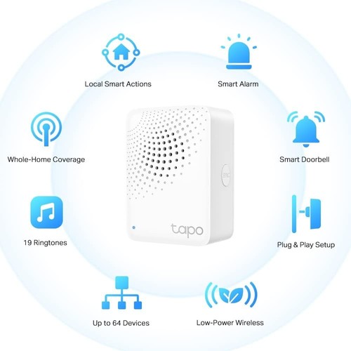 TP-Link Tapo SmartHome Hub IoT Alarmfunktion, für 64 Tapo-Geräte, WiFi - Zdjęcie 2 z 8