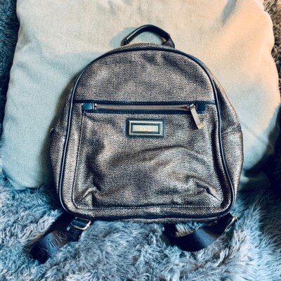 Calvin Klein Women's Belfast Backpack Black Gold Faux Leather MSRP
