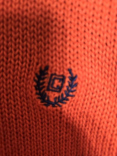 Chaps Pullover V-Ausschnitt dicker Baumwolle M orange - Bild 4 von 4
