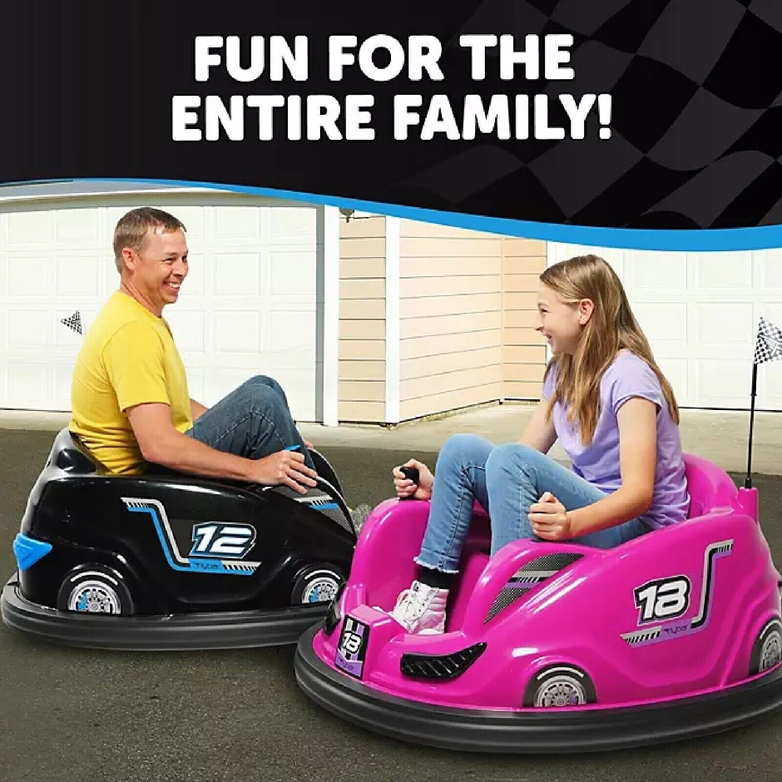 Flybar 12Volt Battery Powered Electric Bumper Car Fits For 2 Kids