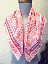 Baar  Beards Vintage 26" Square Scarf Red Polka Dot Floral Made in Japan