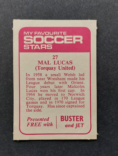 IPC Cards - My Favourite Soccer Stars 1971 - Buster & Jet Red Back - Picture 51 of 66