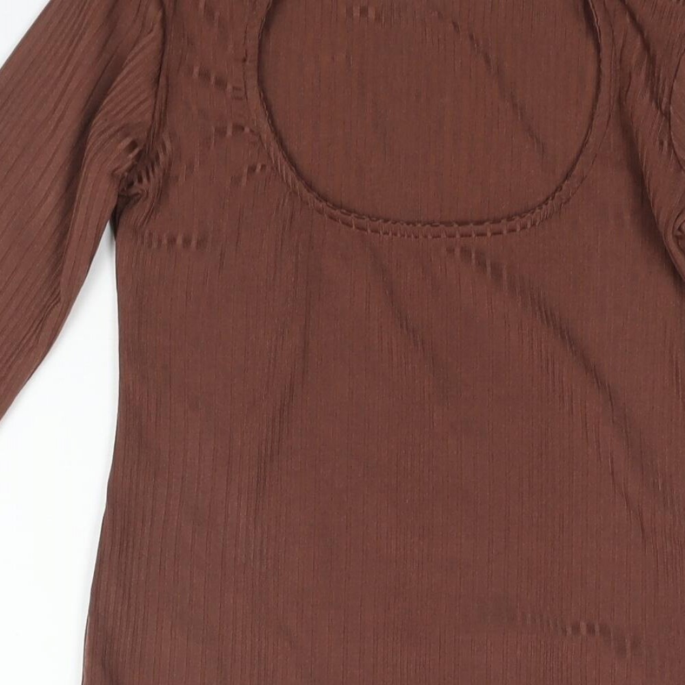 Stradivarius Womens Brown Polyester Basic Blouse … - image 4