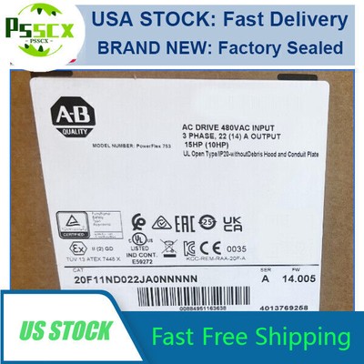 ALLEN BRADLEY 20F11ND022JA0NNNNN PowerFlex Air Cooled 753 AC Drive FREE SHIP