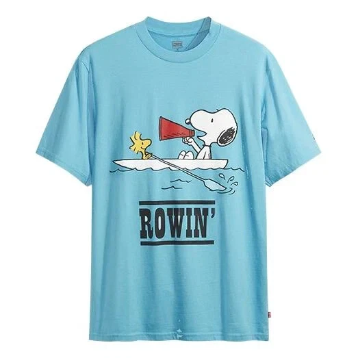 Levi&#039;s x Peanuts Snoopy Limited Edition Men&#039;s Relaxed Fit Shirt Blue NEW L | eBay