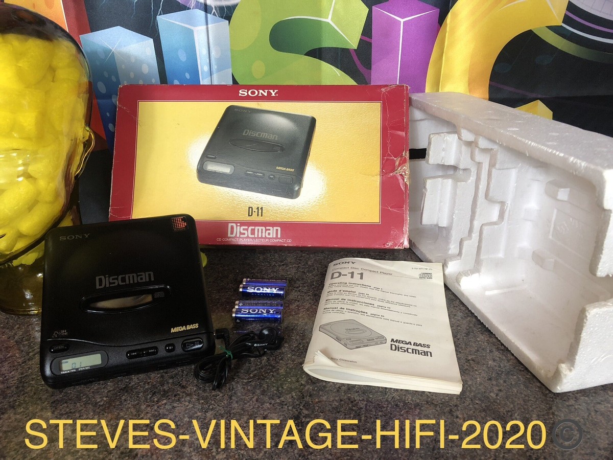 ソニー SONY Discman D-11 ポータブルCDプレーヤー Sony D-11 Discman Personal Portable CD Player N/MINT BOXED L@@K