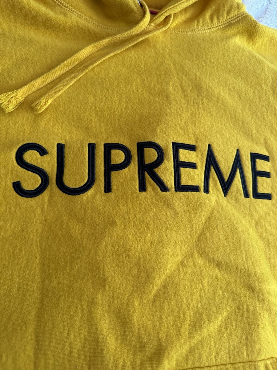 Supreme Yellow Logo Hoodie Large | eBay