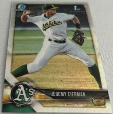 2018 Bowman Chrome Draft Baseball Jeremy Eierman Oakland Athletics Refractor
