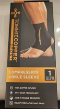 Tommie Copper Ankle Support Sleeve  Core Fit Compression Brace L/XL D19 Black