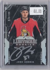 2020-21 UD Black Lustrous Rookie Autograph Josh Norris RC Auto 070/199 Ottawa