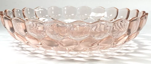 Vintage Anchor Hocking Pink Bubble Bowl 8 1/2" Diameter