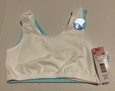 NIP Girls Fruit of the Loom 2 Pack Beginner Bras 36 White Aqua FT810