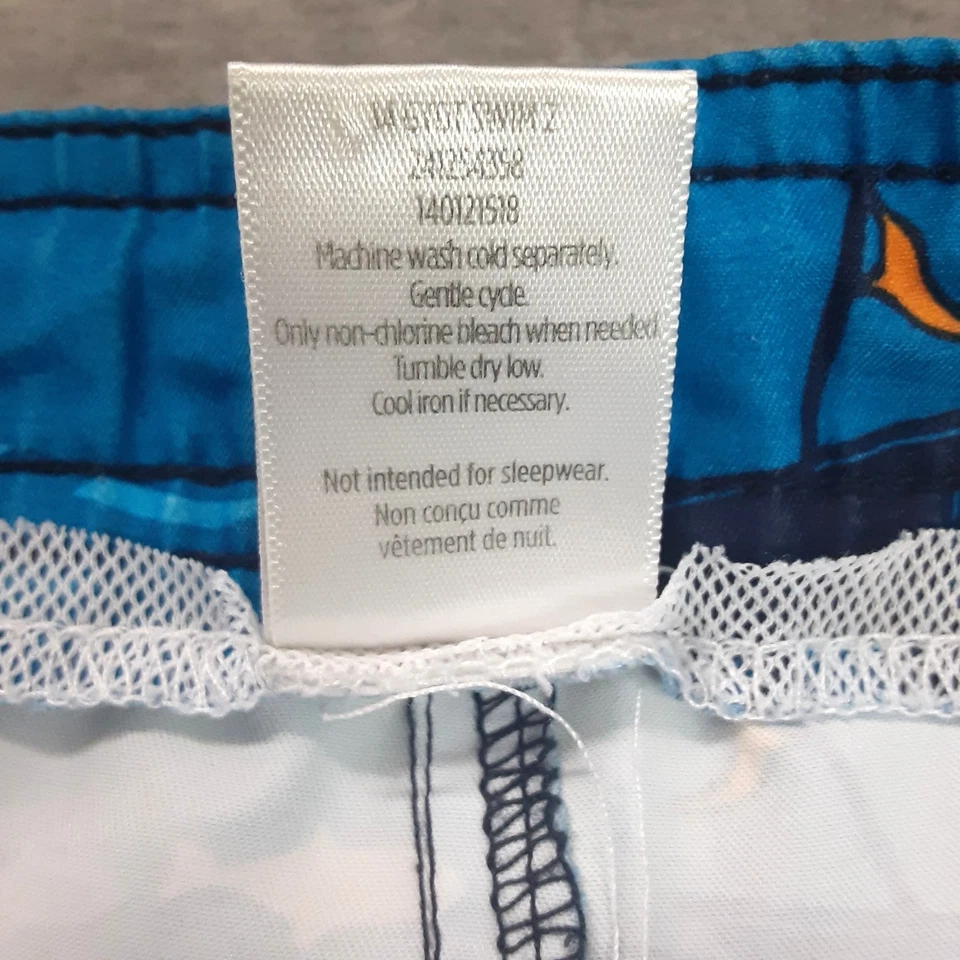 Gymboree Boys Swim Trunks Size 8 Polyester Sharks Pirates Beach Vacation Blue - Image 3 of 4