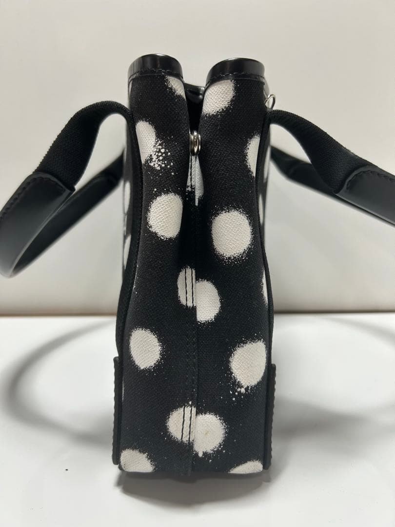 Balenciaga Navy Cabas Small Tote Bag Spray Dot Pattern Black image 7