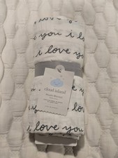 Cloud Island Muslin Swaddle Blanket I Love You White New In Package Infant