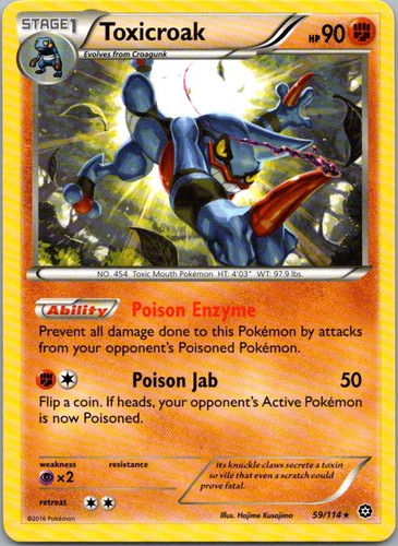 Pokemon TCG Toxicroak 59/114 Steam Siege NM