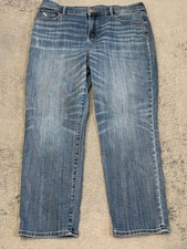Chico's Jeans Girlfriend Slim Leg Crop Size 2 / US 12 Medium Wash Blue Denim
